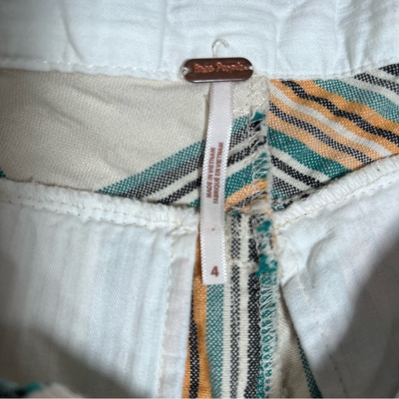 Free People Marlowe Yard Trousers Pants Plaid Seersucker Straight Leg Size 4 - Picture 4 of 16